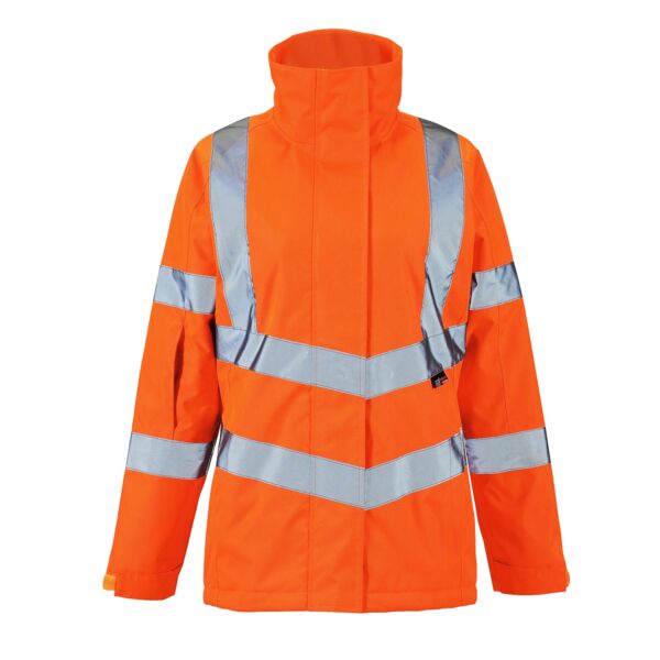Ladies Hi Vis Orange Kamela Padded Jacket Thumbnail